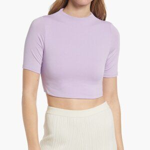 Naked Wardrobe the NW Sweet T Crop Top Medium Lavender